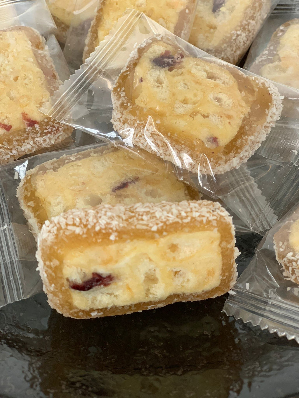 Coconut Cranberry Sachima Mochi
