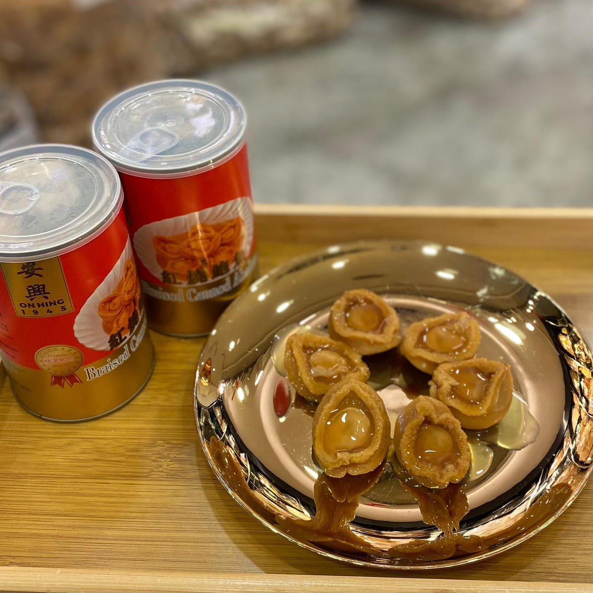 On Hing Braised Canned Abalone, 6 pcs